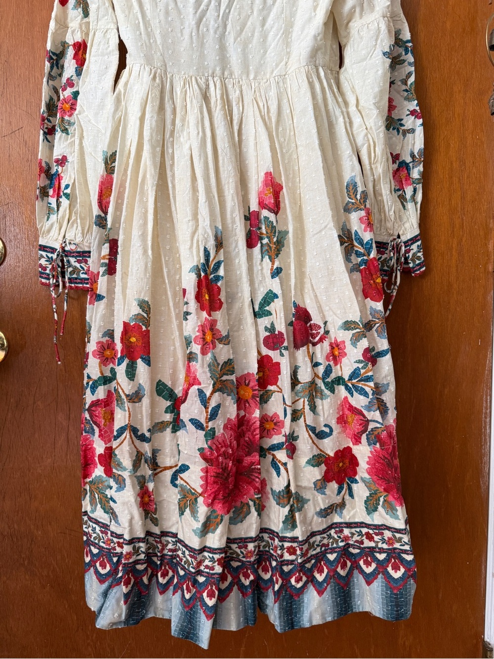 NWT FARM Rio Mosaic Garden Floral Midi Wrap Dress in Sand Multicolor - Size M - Picture 11 of 16